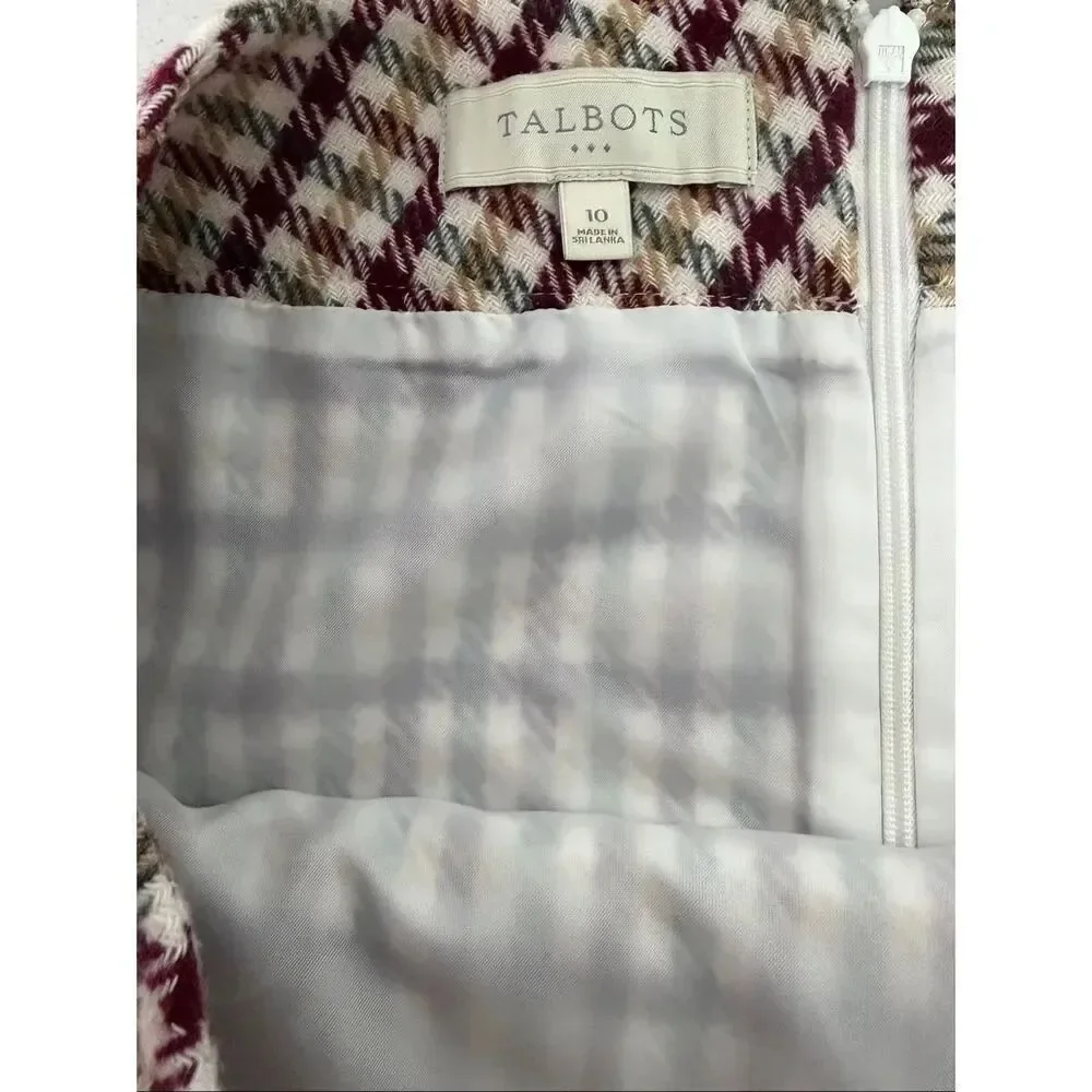 Talbots Women’s plaid straight skirt size 10